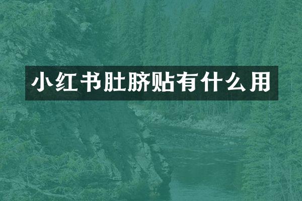 小红书肚脐贴有什么用