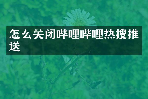 怎么关闭哔哩哔哩热搜推送