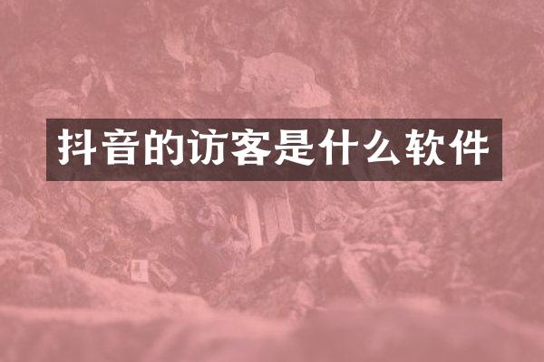抖音的访客是什么软件