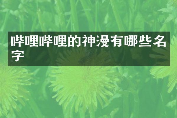 哔哩哔哩的神漫有哪些名字