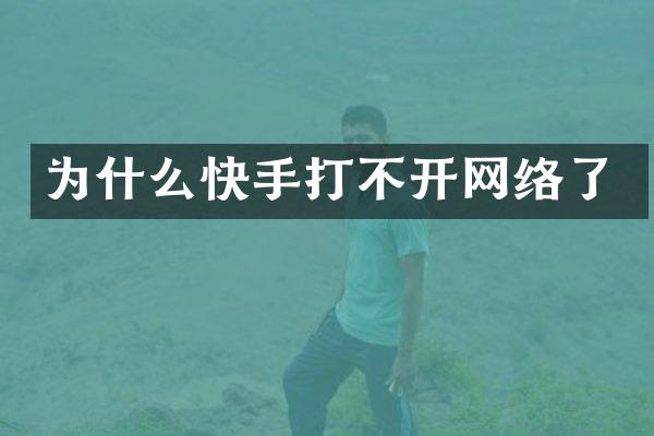 为什么快手打不开网络了