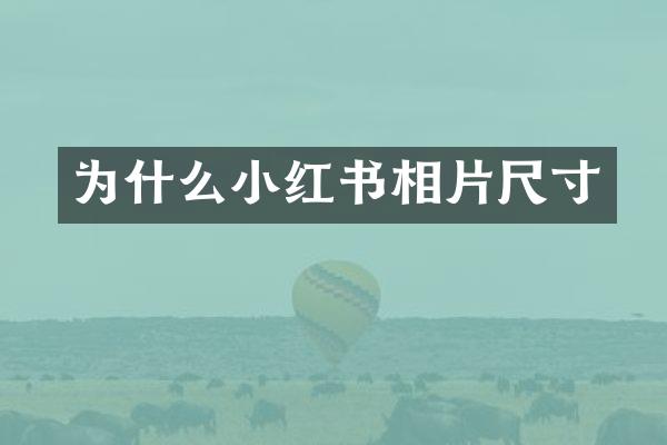 为什么小红书相片尺寸