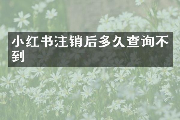 小红书注销后多久查询不到