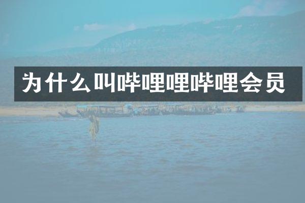 为什么叫哔哩哩哔哩会员