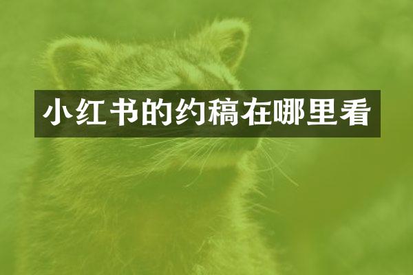 小红书的约稿在哪里看