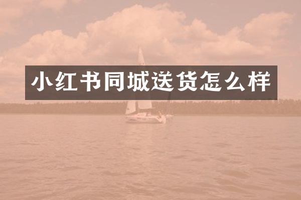 小红书同城送货怎么样