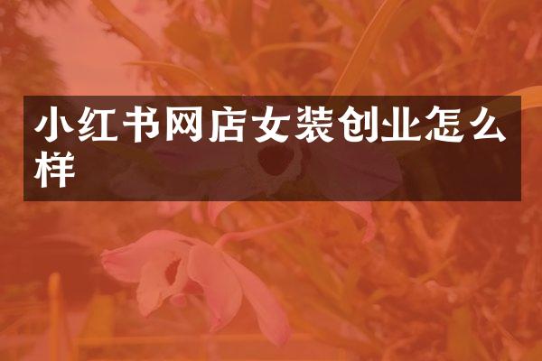 小红书网店女装创业怎么样