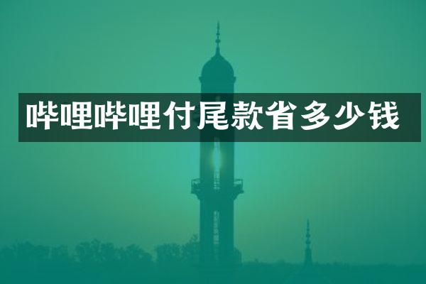 哔哩哔哩付尾款省多少钱