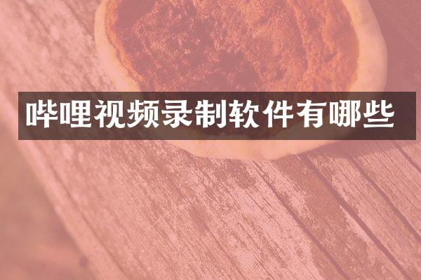 哔哩视频录制软件有哪些