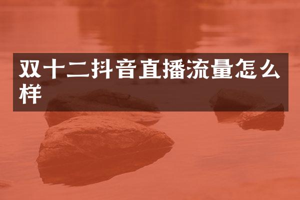 双十二抖音直播流量怎么样