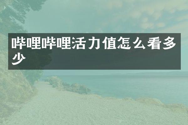 哔哩哔哩活力值怎么看多少