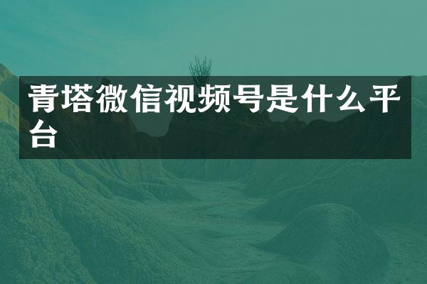 青塔微信视频号是什么平台