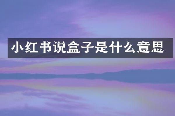 小红书说盒子是什么意思