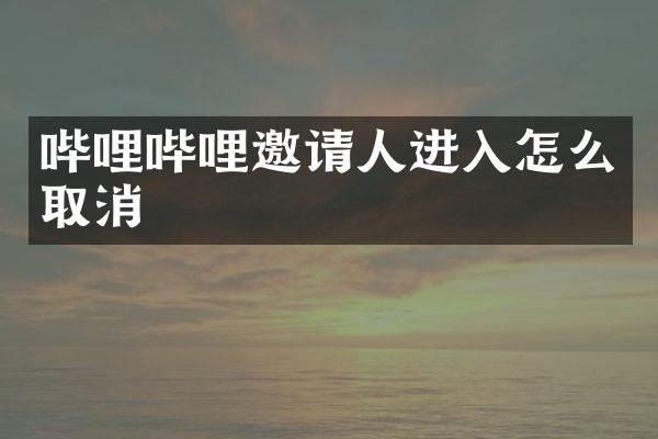 哔哩哔哩邀请人进入怎么取消