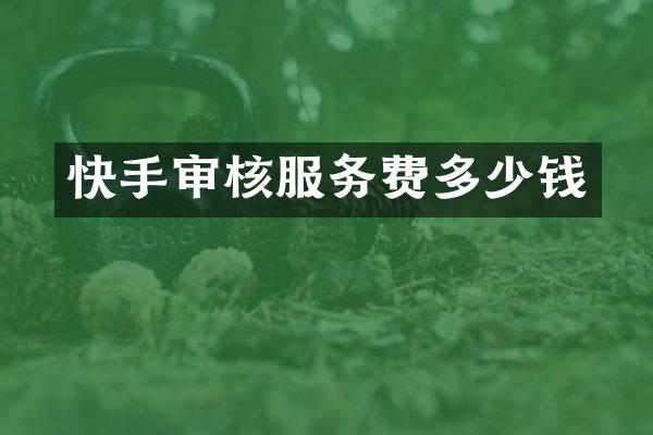 快手审核服务费多少钱
