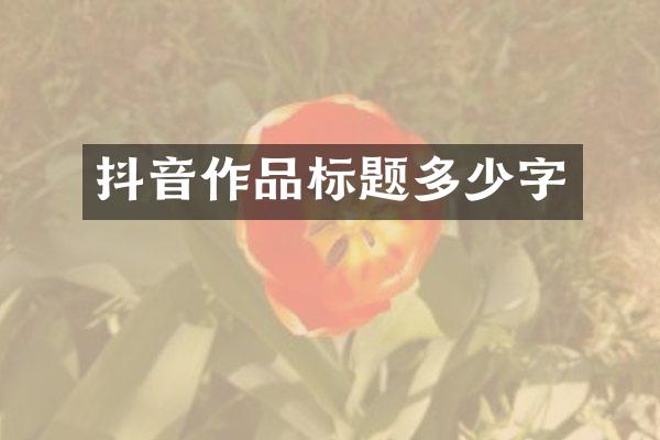 抖音作品标题多少字