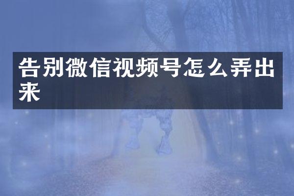 告别微信视频号怎么弄出来