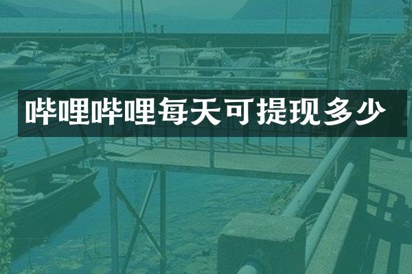 哔哩哔哩每天可提现多少