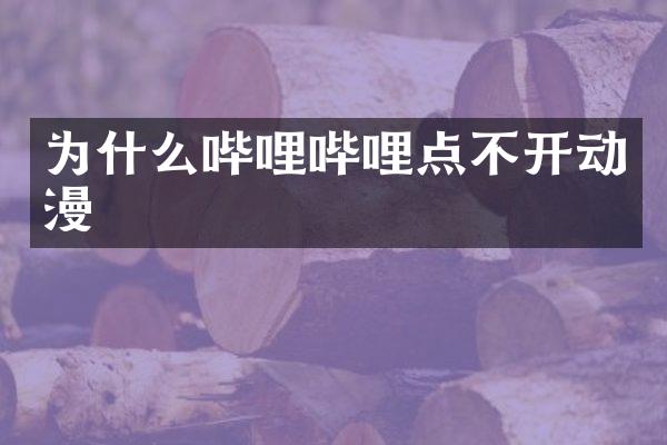 为什么哔哩哔哩点不开动漫