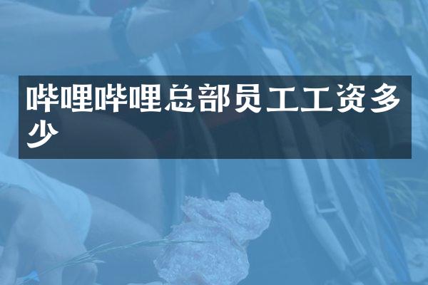 哔哩哔哩总部员工工资多少