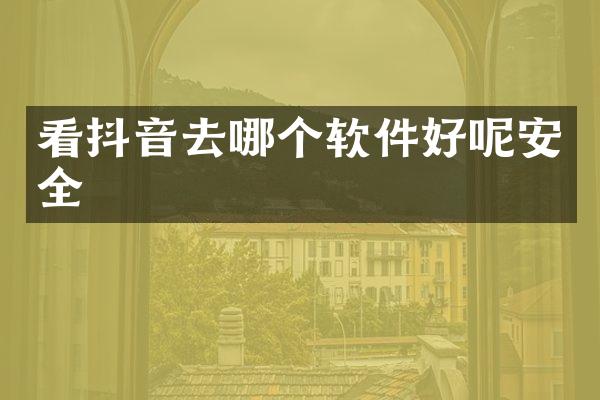 看抖音去哪个软件好呢安全