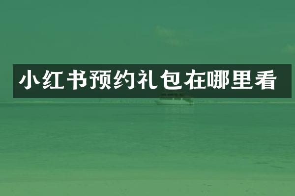 小红书预约礼包在哪里看