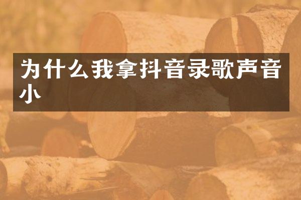 为什么我拿抖音录歌声音小