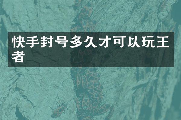 快手封号多久才可以玩王者