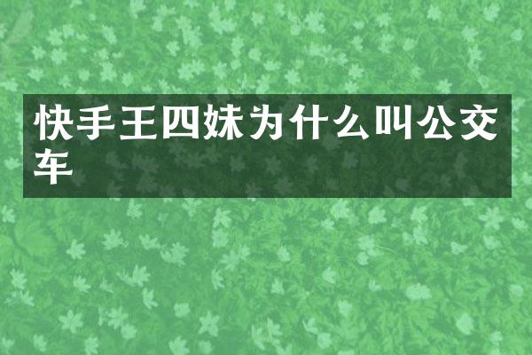 快手王四妹为什么叫公交车