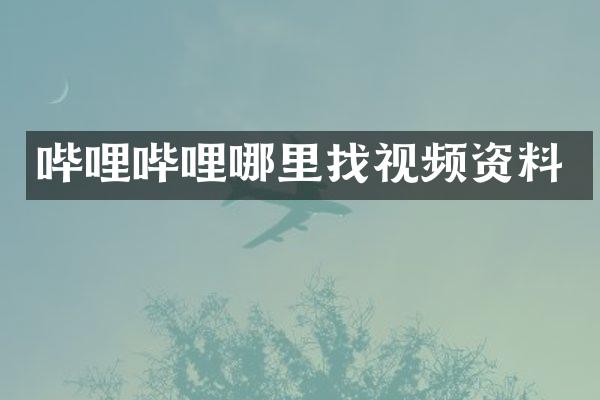 哔哩哔哩哪里找视频资料