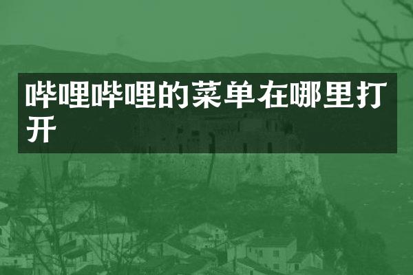 哔哩哔哩的菜单在哪里打开