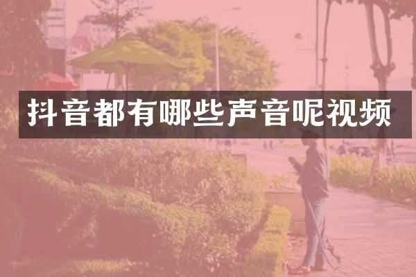 抖音都有哪些声音呢视频