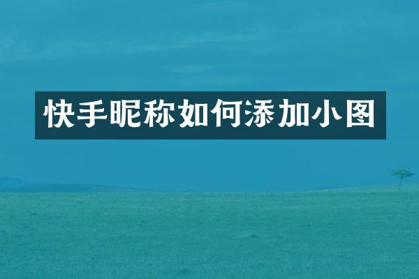 快手昵称如何添加小图