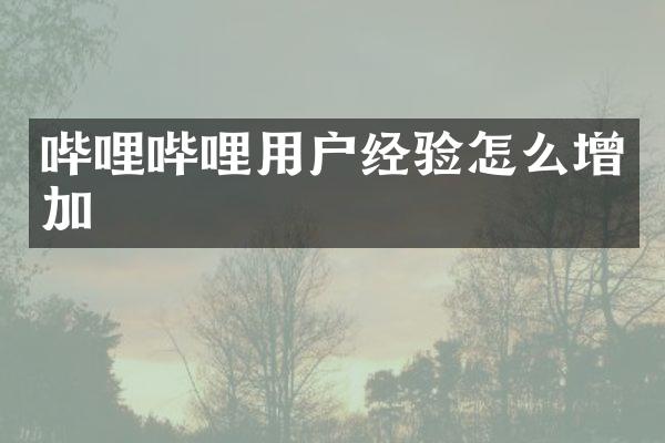 哔哩哔哩用户经验怎么增加