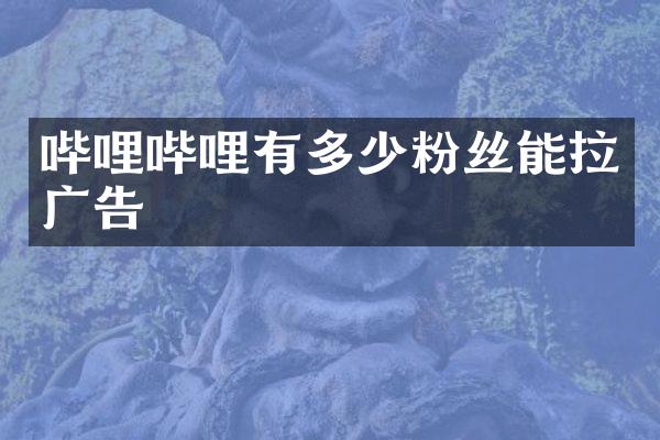 哔哩哔哩有多少粉丝能拉广告