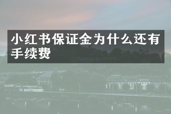 小红书保证金为什么还有手续费