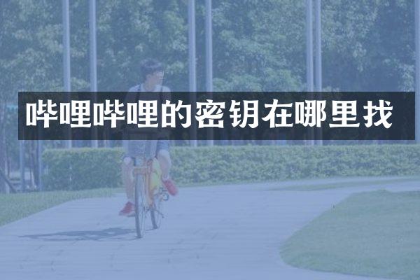 哔哩哔哩的密钥在哪里找