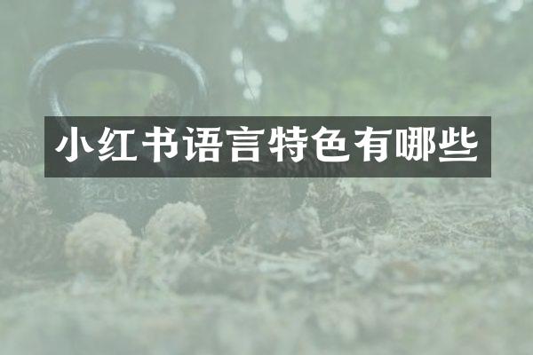 小红书语言特色有哪些