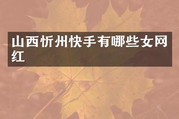 山西忻州快手有哪些女网红