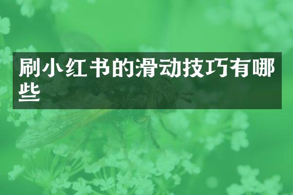 刷小红书的滑动技巧有哪些