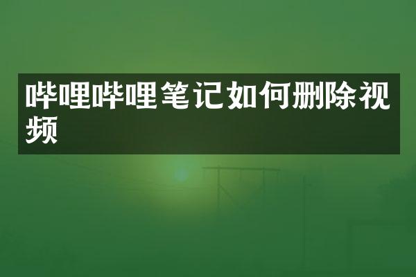 哔哩哔哩笔记如何删除视频