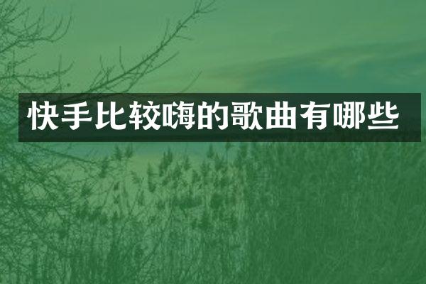 快手比较嗨的歌曲有哪些
