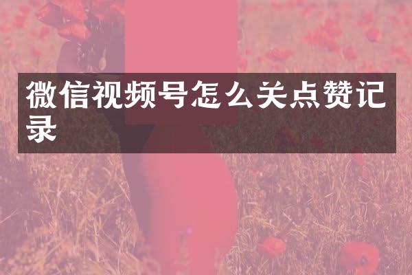 微信视频号怎么关点赞记录