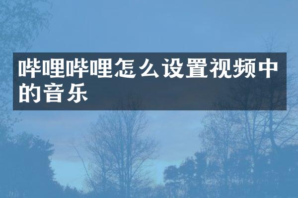 哔哩哔哩怎么设置视频中的音乐