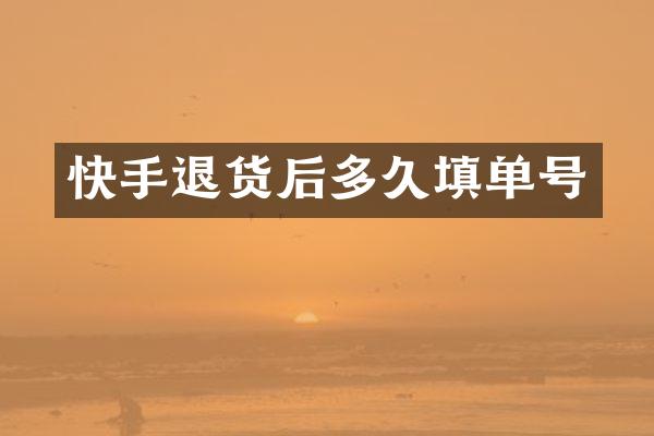 快手退货后多久填单号