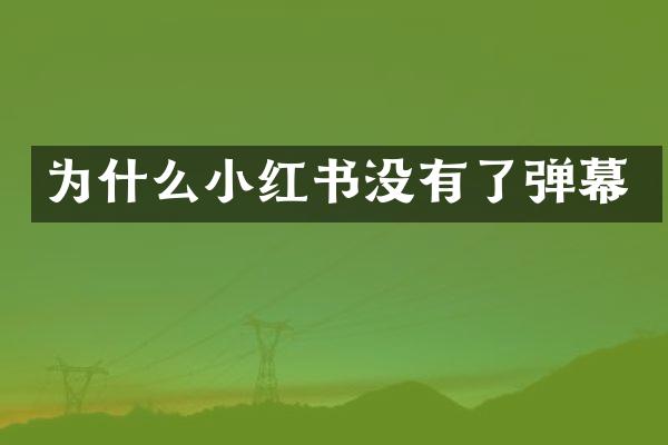 为什么小红书没有了弹幕