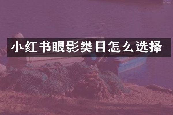 小红书眼影类目怎么选择