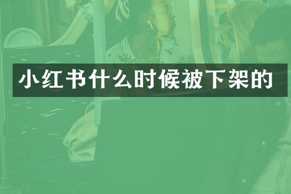小红书什么时候被下架的