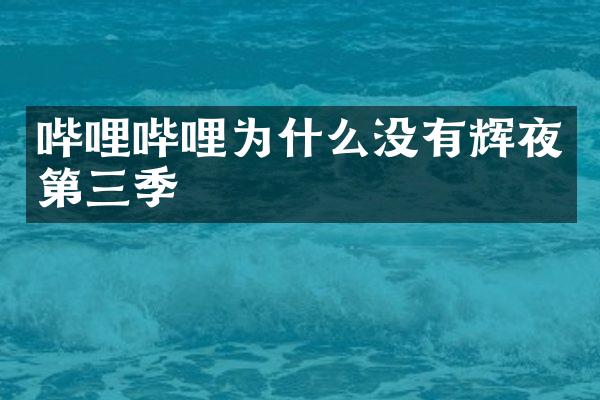 哔哩哔哩为什么没有辉夜第三季