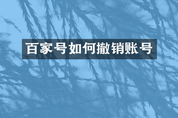 百家号如何撤销账号